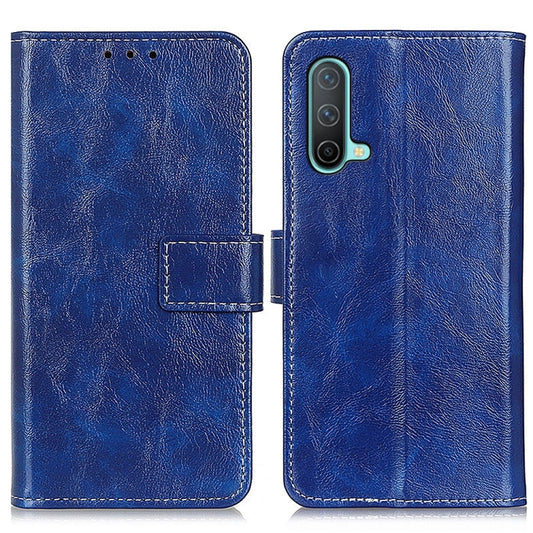 For OnePlus Nord CE 5G Retro Crazy Horse Texture Horizontal Flip Leather Case with Holder & Card Slots & Photo Frame & Wallet(Blue) - OnePlus Cases by buy2fix | Online Shopping UK | buy2fix