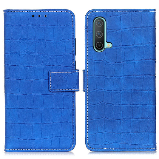 For OnePlus Nord CE 5G Crocodile Texture Horizontal Flip Leather Case with Holder & Wallet & Card Slots & Photo Frame(Blue) - OnePlus Cases by buy2fix | Online Shopping UK | buy2fix