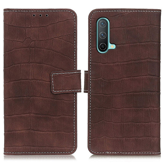 For OnePlus Nord CE 5G Crocodile Texture Horizontal Flip Leather Case with Holder & Wallet & Card Slots & Photo Frame(Brown) - OnePlus Cases by buy2fix | Online Shopping UK | buy2fix