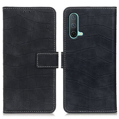 For OnePlus Nord CE 5G Crocodile Texture Horizontal Flip Leather Case with Holder & Wallet & Card Slots & Photo Frame(Black) - OnePlus Cases by buy2fix | Online Shopping UK | buy2fix