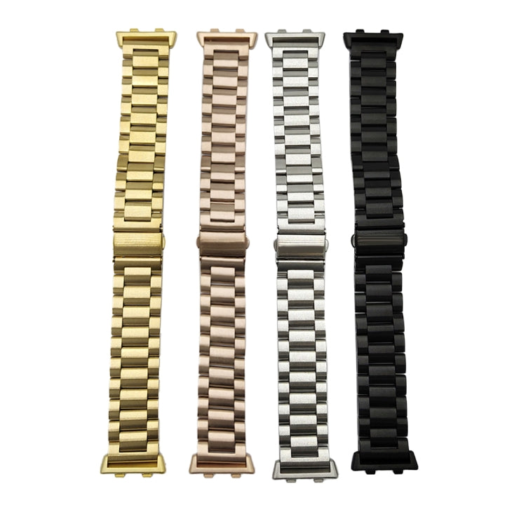 For OPPO Watch 46mm Three-beads Steel Watch Band(Black) -  by buy2fix | Online Shopping UK | buy2fix