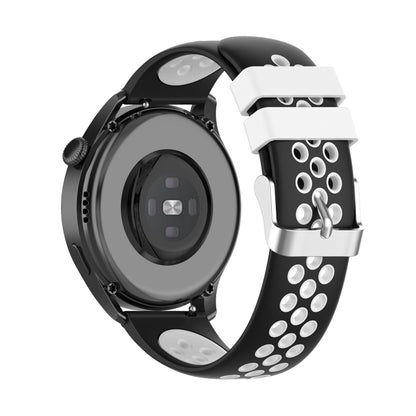 For Huawei Watch 3 / 3 Pro 22mm Two-color Silicone Watch Band(Black White) by buy2fix