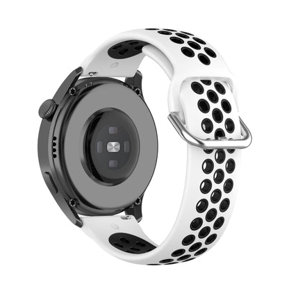 For Huawei Watch 3 / 3 Pro 22mm Sport Two-color Silicone Watch Band(White Black) by buy2fix