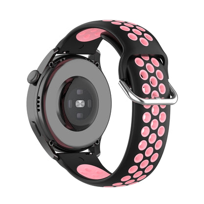 For Huawei Watch 3 / 3 Pro 22mm Sport Two-color Silicone Watch Band(Black Pink) by buy2fix