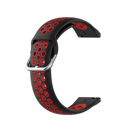For Huawei Watch 3 / 3 Pro 22mm Sport Two-color Silicone Watch Band(Black Red) by buy2fix