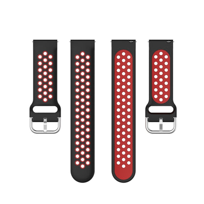 For Huawei Watch 3 / 3 Pro 22mm Sport Two-color Silicone Watch Band(Black Red) by buy2fix