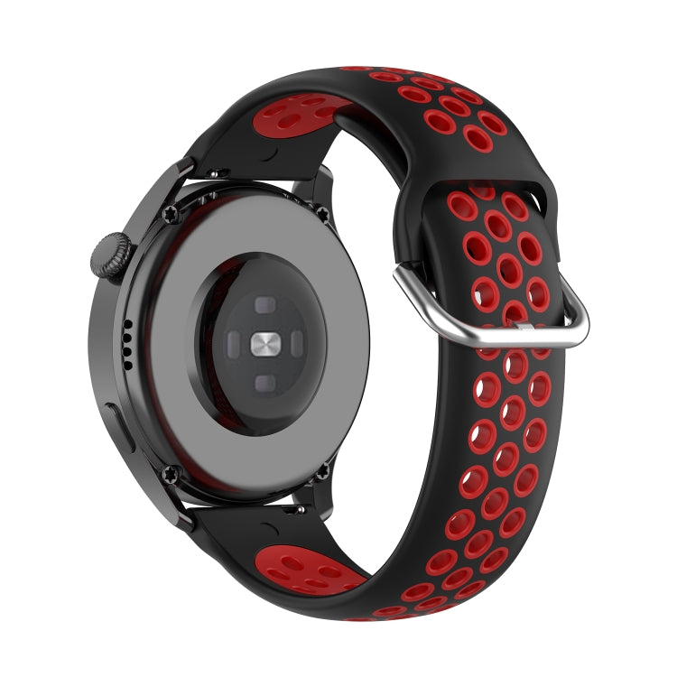 For Huawei Watch 3 / 3 Pro 22mm Sport Two-color Silicone Watch Band(Black Red) by buy2fix
