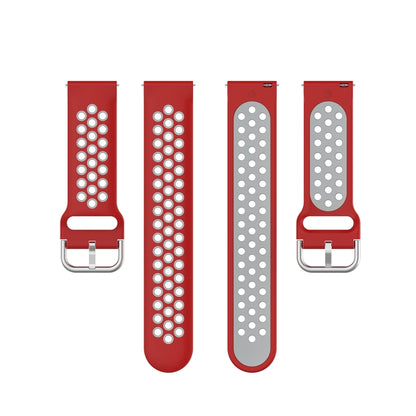For Huawei Watch 3 / 3 Pro 22mm Sport Two-color Silicone Watch Band(Red Grey) by buy2fix