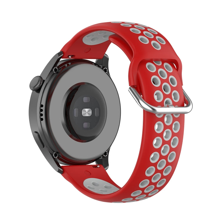 For Huawei Watch 3 / 3 Pro 22mm Sport Two-color Silicone Watch Band(Red Grey) by buy2fix