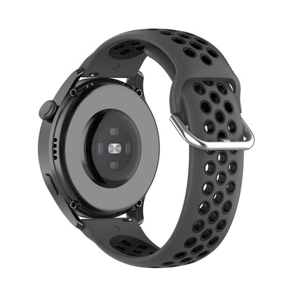 For Huawei Watch 3 / 3 Pro 22mm Sport Two-color Silicone Watch Band(Anthracite Black) by buy2fix