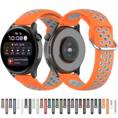 For Huawei Watch 3 / 3 Pro 22mm Sport Two-color Silicone Watch Band(Black Pink) by buy2fix