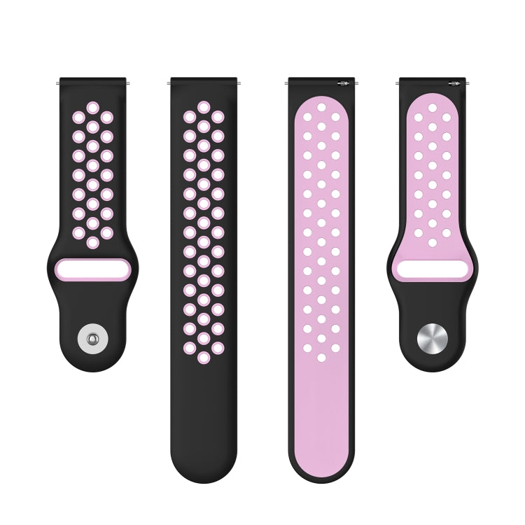 For Huawei Watch 3 / 3 Pro 22mm Two-color Silicone Watch Band(Black Pink) by buy2fix