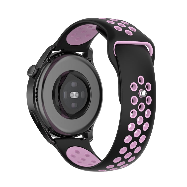 For Huawei Watch 3 / 3 Pro 22mm Two-color Silicone Watch Band(Black Pink) by buy2fix