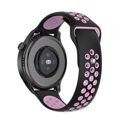 For Huawei Watch 3 / 3 Pro 22mm Two-color Silicone Watch Band(Black Pink) by buy2fix