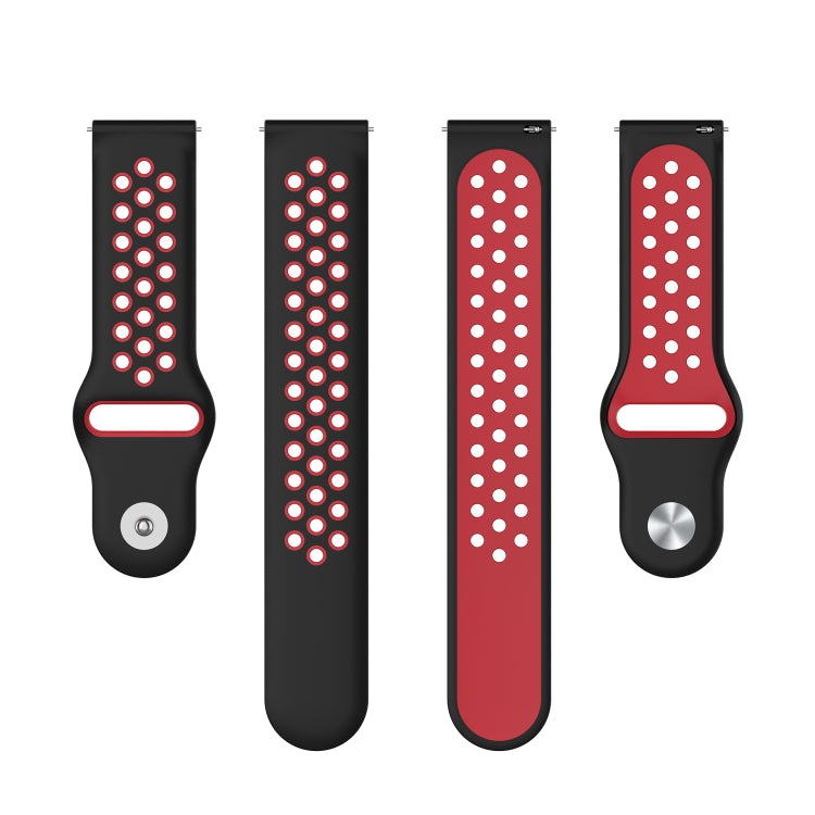 For Huawei Watch 3 / 3 Pro 22mm Two-color Silicone Watch Band(Black Red) by buy2fix