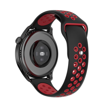 For Huawei Watch 3 / 3 Pro 22mm Two-color Silicone Watch Band(Black Red) by buy2fix