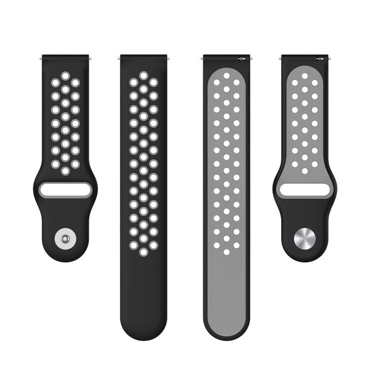For Huawei Watch 3 / 3 Pro 22mm Two-color Silicone Watch Band(Black Grey) by buy2fix