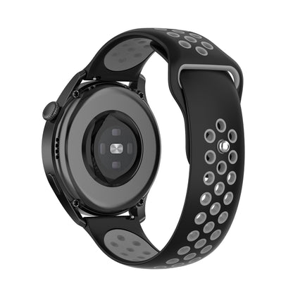 For Huawei Watch 3 / 3 Pro 22mm Two-color Silicone Watch Band(Black Grey) by buy2fix