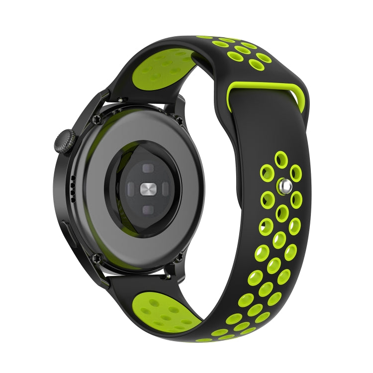 For Huawei Watch 3 / 3 Pro 22mm Two-color Silicone Watch Band(Black Lime Green) by buy2fix