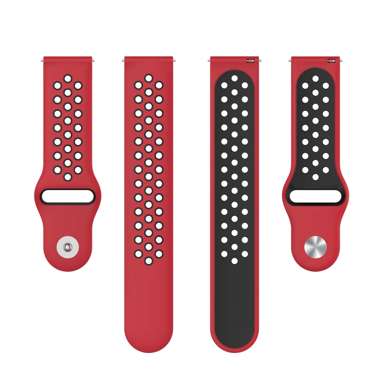 For Huawei Watch 3 / 3 Pro 22mm Two-color Silicone Watch Band(Red Black) by buy2fix
