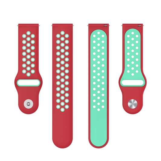 For Huawei Watch 3 / 3 Pro 22mm Two-color Silicone Watch Band(Red Mint Green) by buy2fix