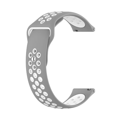 For Huawei Watch 3 / 3 Pro 22mm Two-color Silicone Watch Band(Grey White) by buy2fix