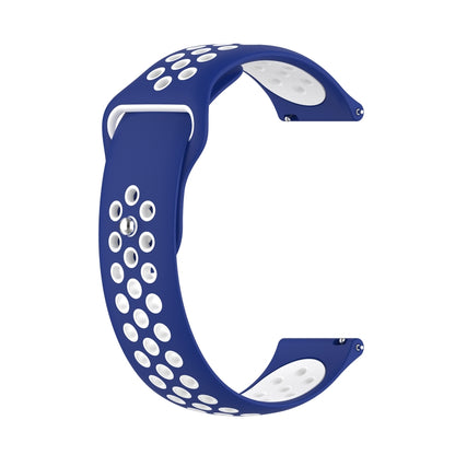 For Huawei Watch 3 / 3 Pro 22mm Two-color Silicone Watch Band(Blue White) by buy2fix