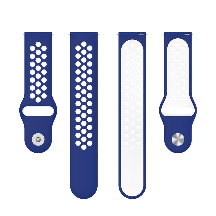 For Huawei Watch 3 / 3 Pro 22mm Two-color Silicone Watch Band(Blue White) by buy2fix