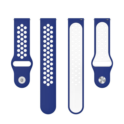 For Huawei Watch 3 / 3 Pro 22mm Two-color Silicone Watch Band(Blue White) by buy2fix