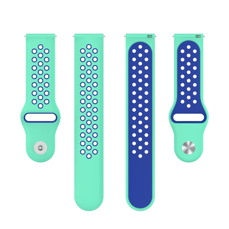 For Huawei Watch 3 / 3 Pro 22mm Two-color Silicone Watch Band(Mint Green Blue) by buy2fix