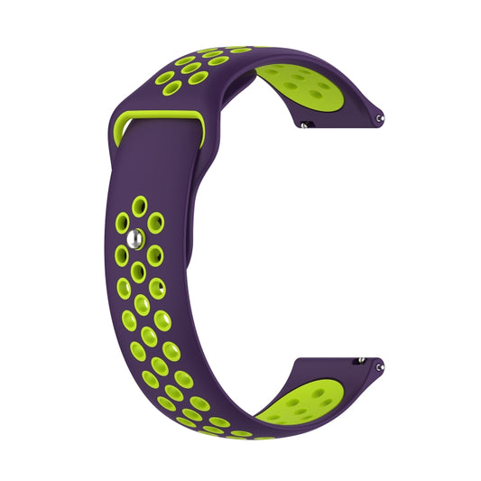 For Huawei Watch 3 / 3 Pro 22mm Two-color Silicone Watch Band(Purple Lime Green) by buy2fix