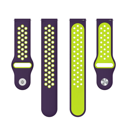 For Huawei Watch 3 / 3 Pro 22mm Two-color Silicone Watch Band(Purple Lime Green) by buy2fix