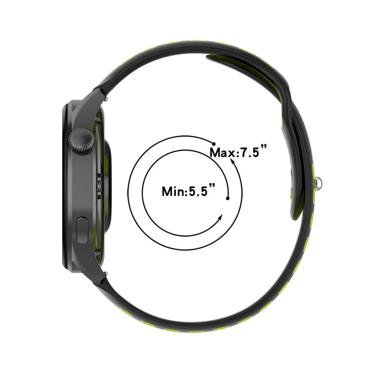 For Huawei Watch 3 / 3 Pro 22mm Two-color Silicone Watch Band(Black Lime Green) by buy2fix