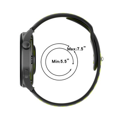 For Huawei Watch 3 / 3 Pro 22mm Two-color Silicone Watch Band(Black Lime Green) by buy2fix