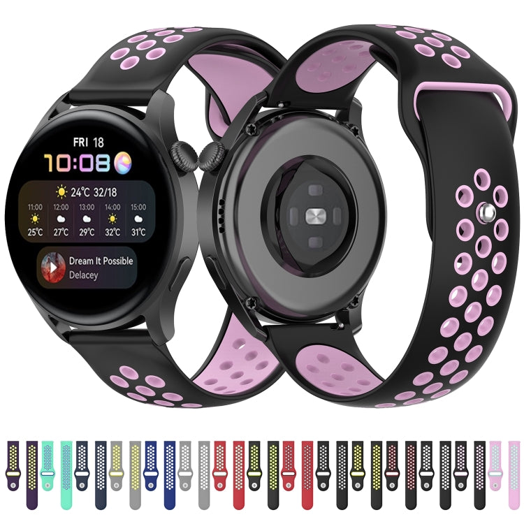 For Huawei Watch 3 / 3 Pro 22mm Two-color Silicone Watch Band(Midnight Blue White) by buy2fix