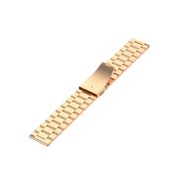 For Huawei Watch 3 / 3 Pro 22mm Three-beads Steel Watch Band(Rose Gold) by buy2fix