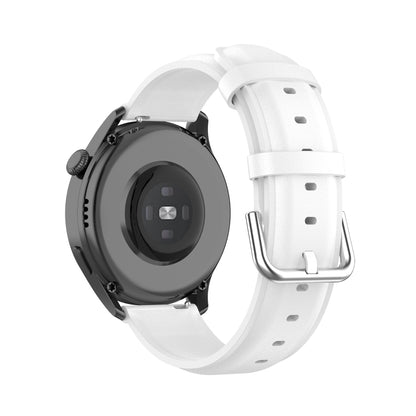 For Huawei Watch 3 / 3 Pro 22mm Round Tail Leather Watch Band(White) by buy2fix