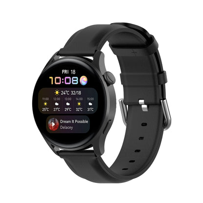 For Huawei Watch 3 / 3 Pro 22mm Round Tail Leather Watch Band(Black) by buy2fix