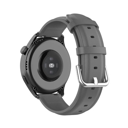 For Huawei Watch 3 / 3 Pro 22mm Round Tail Leather Watch Band(Grey) by buy2fix