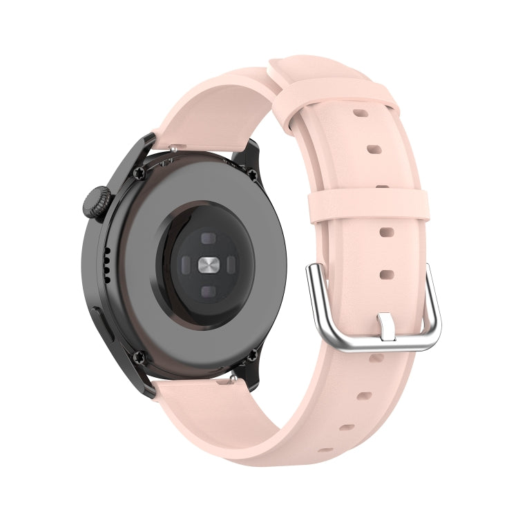 For Huawei Watch 3 / 3 Pro 22mm Round Tail Leather Watch Band(Light Pink) by buy2fix