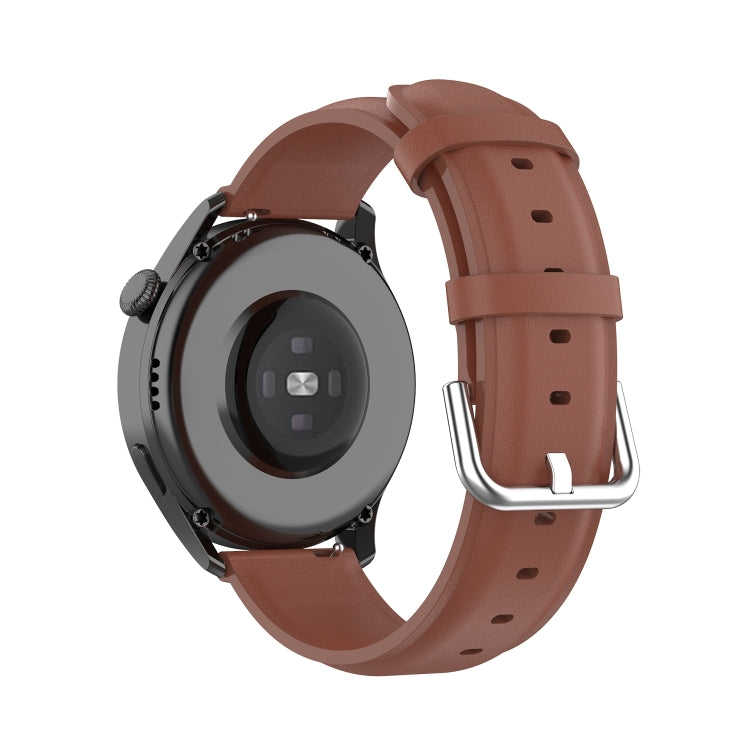 For Huawei Watch 3 / 3 Pro 22mm Round Tail Leather Watch Band(Brown) by buy2fix