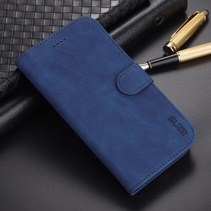 For iPhone 12 mini AZNS Skin Feel Calf Texture Horizontal Flip Leather Case with Card Slots & Holder & Wallet(Blue) - iPhone 12 mini Cases by AZNS | Online Shopping UK | buy2fix