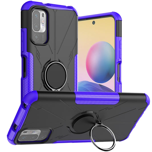 For Xiaomi Redmi Note 10 5G Armor Bear Shockproof PC + TPU Protective Case with Ring Holder(Purple) - Xiaomi Cases by buy2fix | Online Shopping UK | buy2fix
