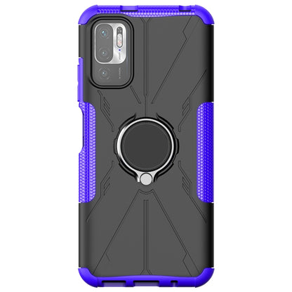 For Xiaomi Redmi Note 10 5G Armor Bear Shockproof PC + TPU Protective Case with Ring Holder(Purple) - Xiaomi Cases by buy2fix | Online Shopping UK | buy2fix