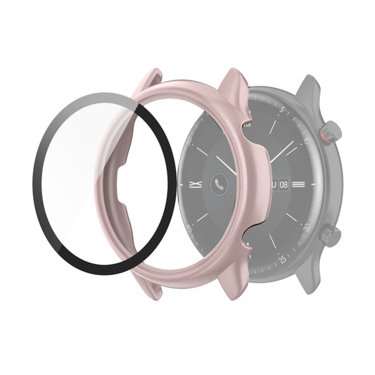 For Amazfit GTR 2 eSIM Tempered glass + PC Integrated Protective Case(Rose Gold) - Watch Cases by buy2fix | Online Shopping UK | buy2fix