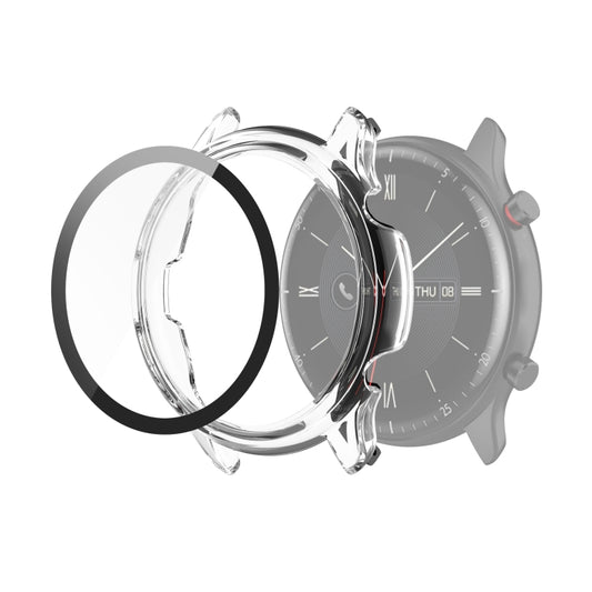 For Amazfit GTR 2 eSIM Tempered glass + PC Integrated Protective Case(Transparent White) - Watch Cases by buy2fix | Online Shopping UK | buy2fix