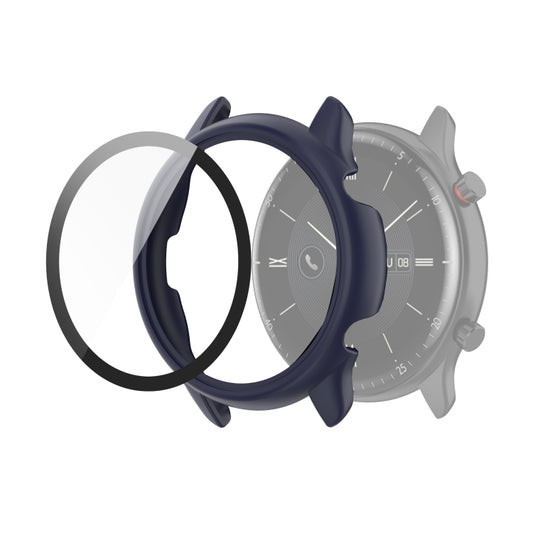 For Amazfit GTR 2 eSIM Tempered glass + PC Integrated Protective Case(Blue) - Watch Cases by buy2fix | Online Shopping UK | buy2fix