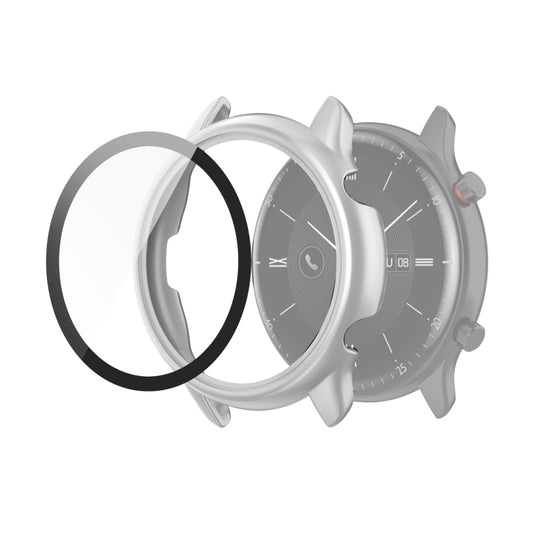 For Amazfit GTR 2 eSIM Tempered glass + PC Integrated Protective Case(Silver) - Watch Cases by buy2fix | Online Shopping UK | buy2fix