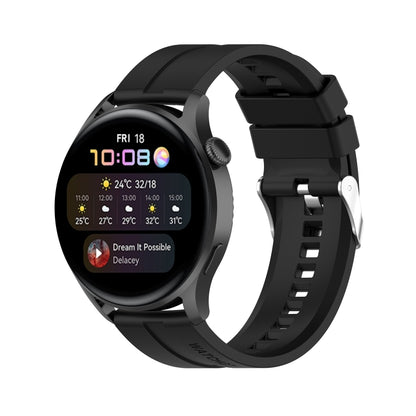 For Huawei Watch 3 / 3 Pro Silicone Watch Band(Black) - Watch Bands by buy2fix | Online Shopping UK | buy2fix