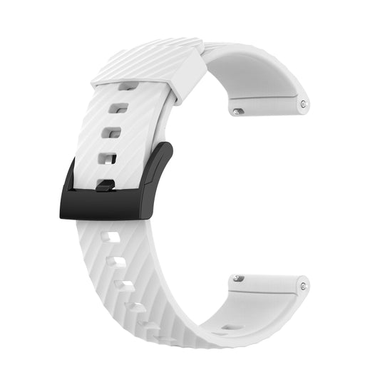 For Suunto 7 24mm Solid Color Silicone Watch Band(White) -  by buy2fix | Online Shopping UK | buy2fix